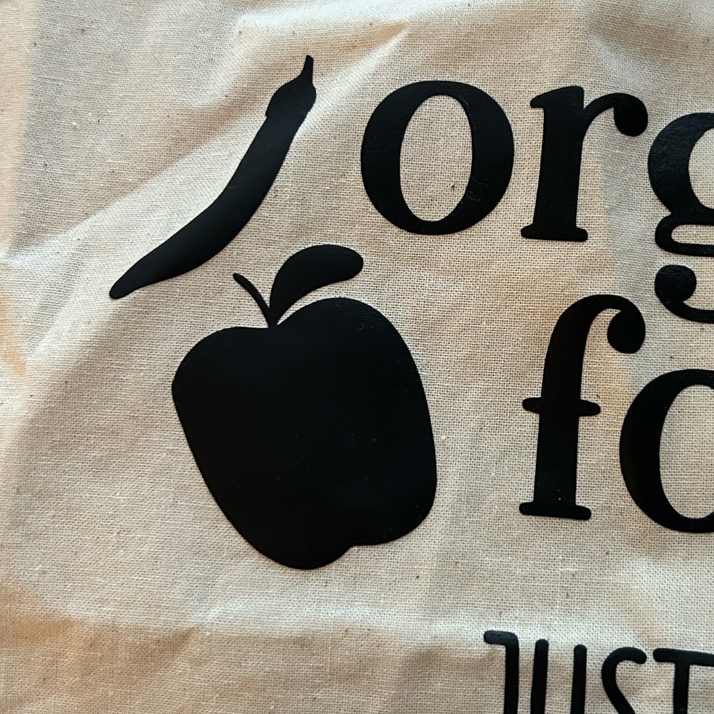Beige Tote Bag with Fun Print- recycle- reuse- perfect gift for that one friend - Picture 3 of 5